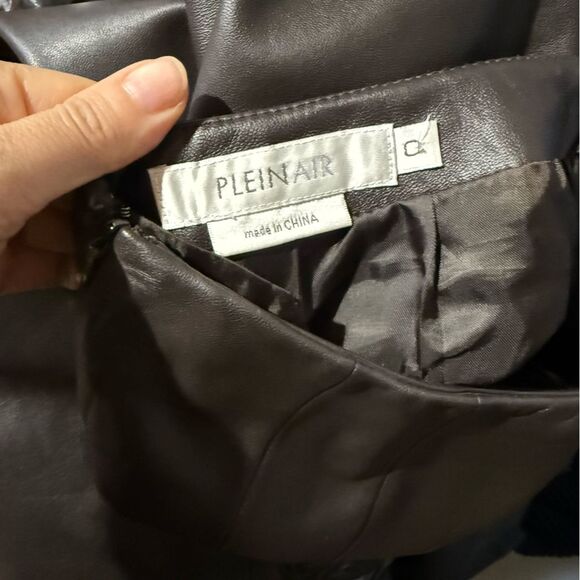 PleinAir Slim Straight Flat Front Genuine Leather Pants in Espresso Brown 0 - Picture 16 of 16